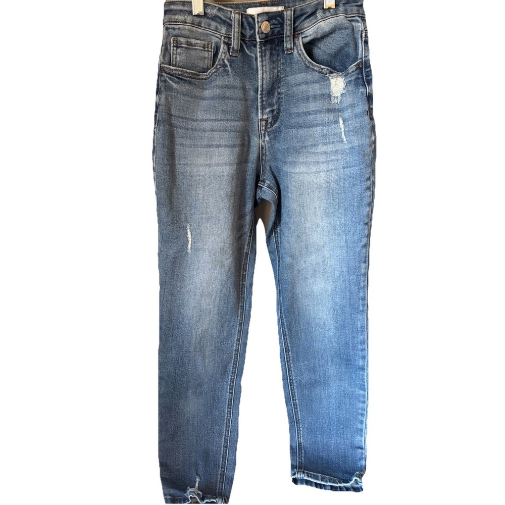 Vervet Mid‎ Rise Stretch Distressed Straight Jeans Size 24 Boho Casual Festival
